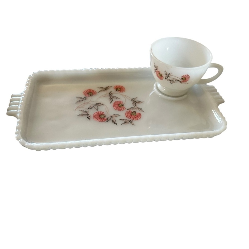 Vintage Floral Cup and Tray Set
